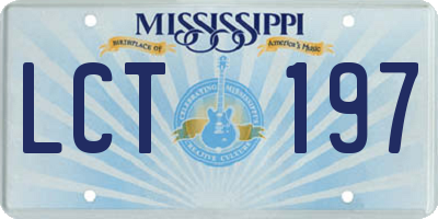 MS license plate LCT197