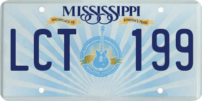 MS license plate LCT199