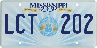 MS license plate LCT202