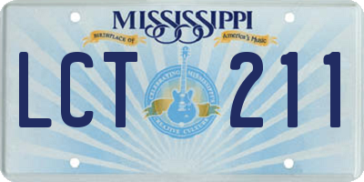 MS license plate LCT211