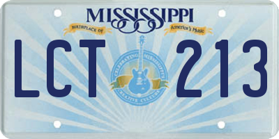 MS license plate LCT213