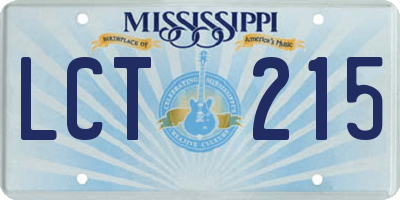 MS license plate LCT215