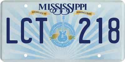 MS license plate LCT218