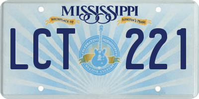 MS license plate LCT221