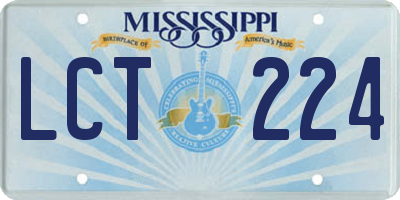 MS license plate LCT224