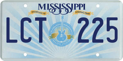 MS license plate LCT225