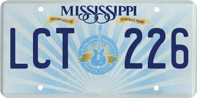 MS license plate LCT226