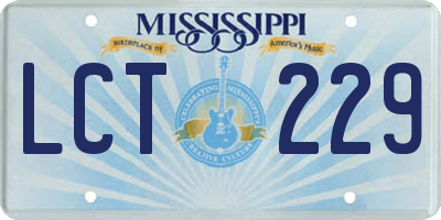 MS license plate LCT229