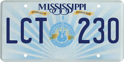 MS license plate LCT230