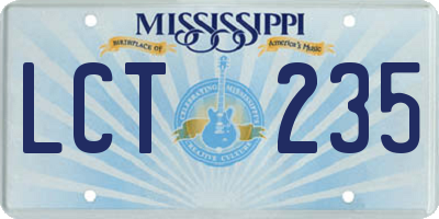 MS license plate LCT235