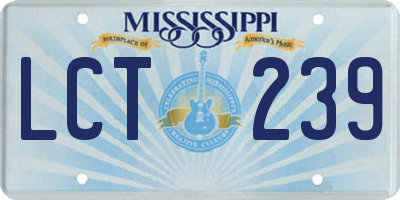 MS license plate LCT239