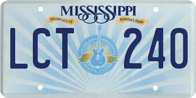 MS license plate LCT240