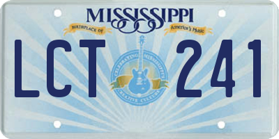 MS license plate LCT241