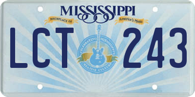MS license plate LCT243