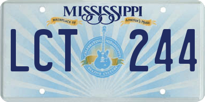 MS license plate LCT244