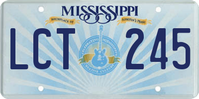 MS license plate LCT245
