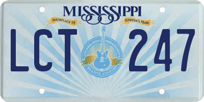 MS license plate LCT247