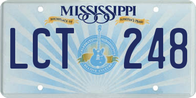 MS license plate LCT248