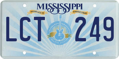 MS license plate LCT249