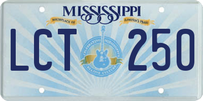 MS license plate LCT250