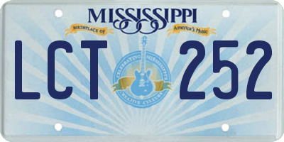 MS license plate LCT252
