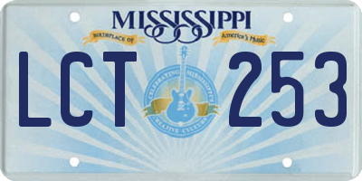 MS license plate LCT253