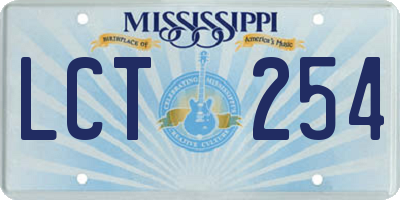 MS license plate LCT254