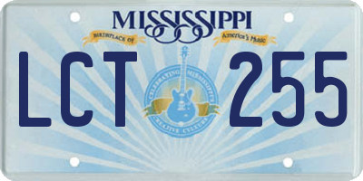 MS license plate LCT255