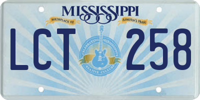MS license plate LCT258