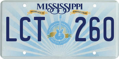 MS license plate LCT260