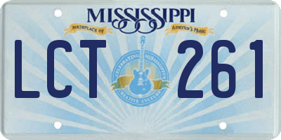 MS license plate LCT261