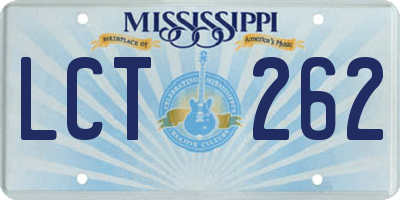 MS license plate LCT262