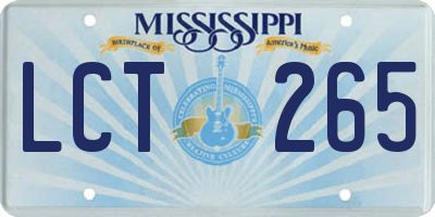 MS license plate LCT265