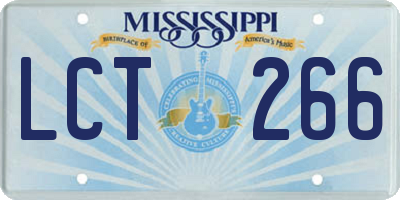 MS license plate LCT266
