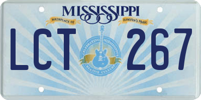 MS license plate LCT267