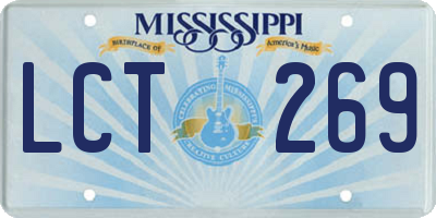 MS license plate LCT269