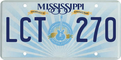 MS license plate LCT270