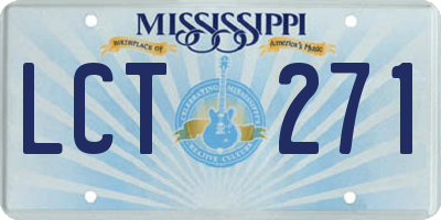 MS license plate LCT271