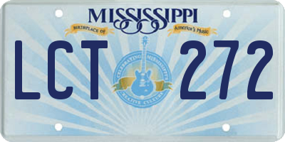 MS license plate LCT272