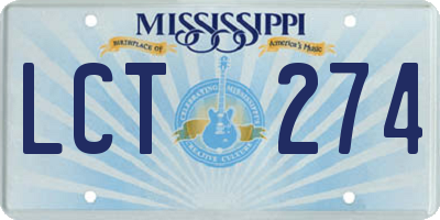 MS license plate LCT274