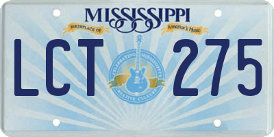 MS license plate LCT275