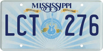 MS license plate LCT276
