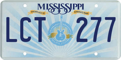 MS license plate LCT277
