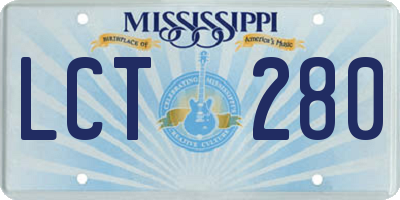 MS license plate LCT280