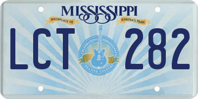MS license plate LCT282
