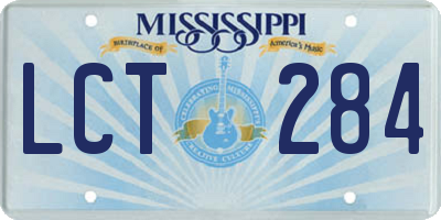 MS license plate LCT284