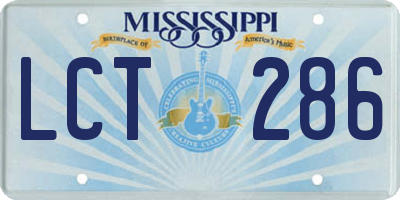 MS license plate LCT286