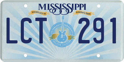 MS license plate LCT291