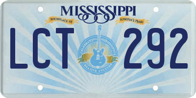MS license plate LCT292