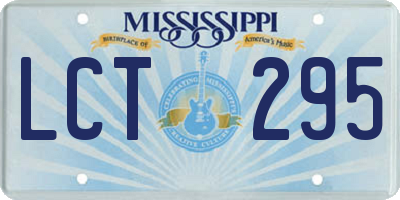MS license plate LCT295